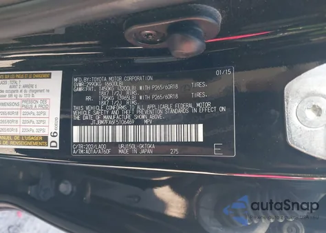 2015 Lexus Gx z USA, uszkodzony, nr VIN JTJBM7FX6F5106469